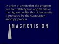 Macrovision Warning