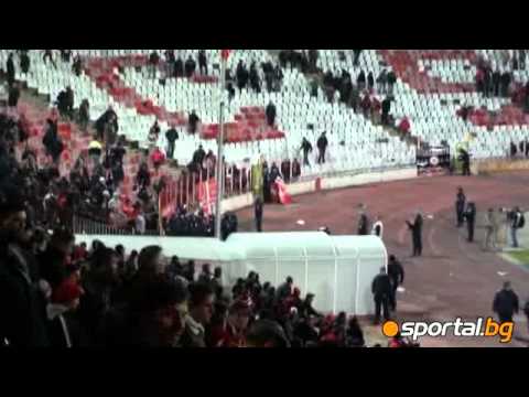 CSKA Sofia fans after CSKA-Ludogorec, 28/11/2011 (sportal.bg video)