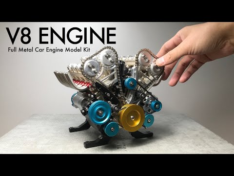 V8エンジン【EngineDIY】メタルキット製作「Full Metal V8 Engine Car Model Kit」