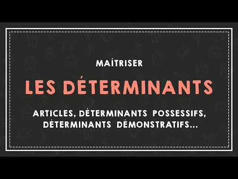 LES DÉTERMINANTS : articles, déterminants possessifs, déterminants démonstratifs...