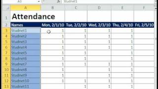 Excel Magic Trick 496: Attendance Sheet with Freeze Pane, IF & SUM functions, Custom Date Formatting