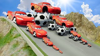 Big &amp; Small: Monster Truck Mcqueen with Ball Wheels vs Mcqueen with Ball Wheels vs DOWN OF DEATH