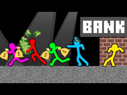 Stickman VS Minecraft: Bank Robbery - AVM Shorts Animation