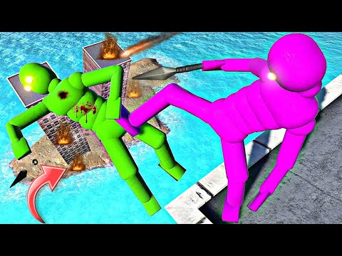 NPC Wars On Rooftops | Active Ragdoll Physics & NPC Wars Fight OVERGROWTH #2