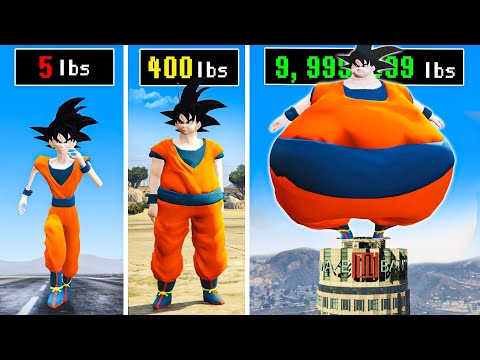 Growing SKINNY Goku Into FAT Goku in GTA 5