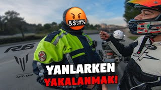 YANLARKEN POLİSE YAKALANDIK! | MT-09 & R6 MOTOVLOG MANYAK GAZLAMA!