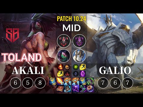 SB TolanD Akali vs Galio Mid - KR Patch 10.24