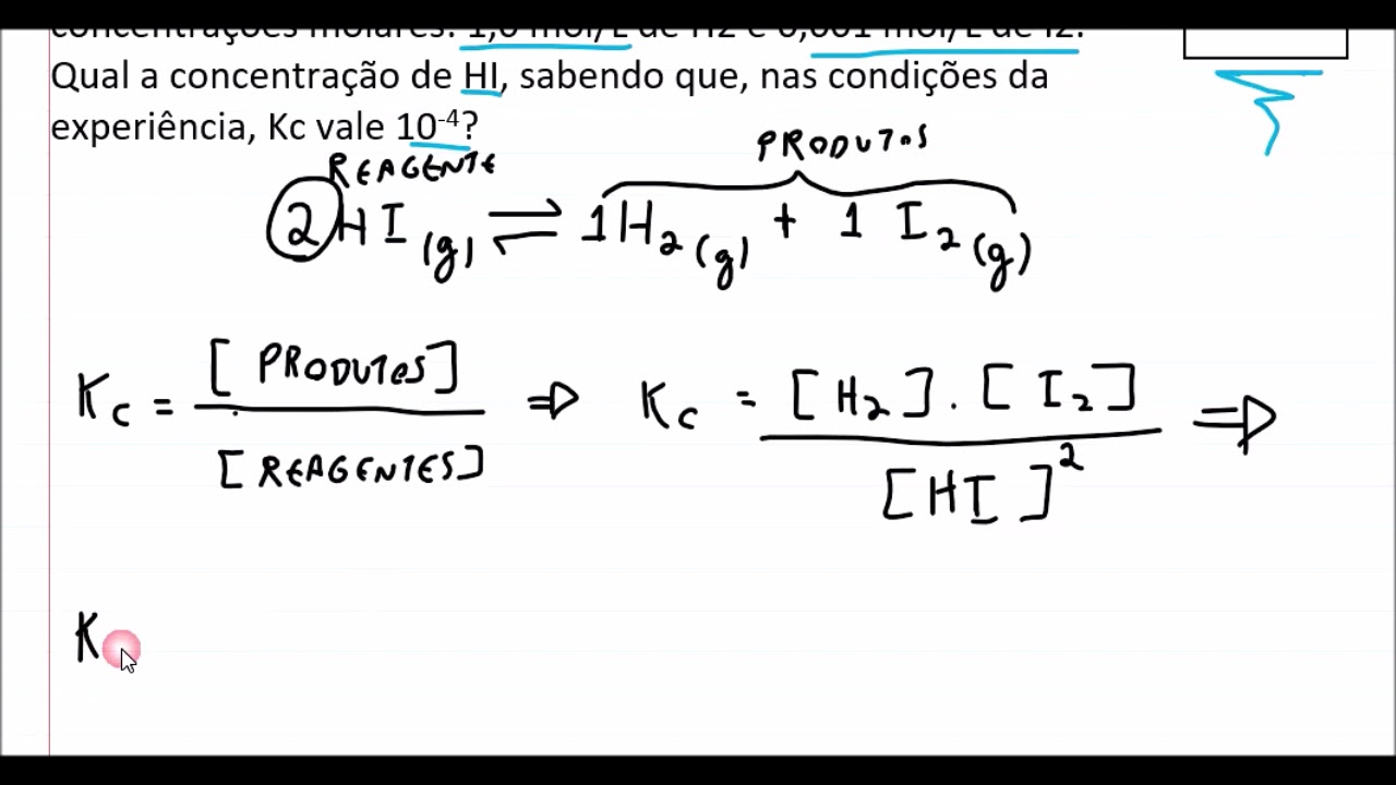 Equilíbrio Químico - Como calcular a concentração por meio do Kc