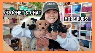 Crochet & Chat 🧶 Pattern Designing, Adorable Dogs, and Chit Chat / Crochet With Me Studio Vlog