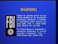Blue FBI Warnings 1980 1983 Without For Sale Only Screens