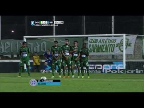 Gol de Pérez. Sarmiento 1 - Belgrano 3. Fecha 8. Primera División 2015. FPT