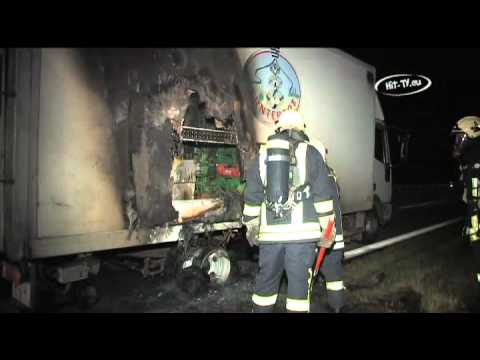 LKW Brand auf der B93 bei Crossen (Sachsen) 20.08.2007