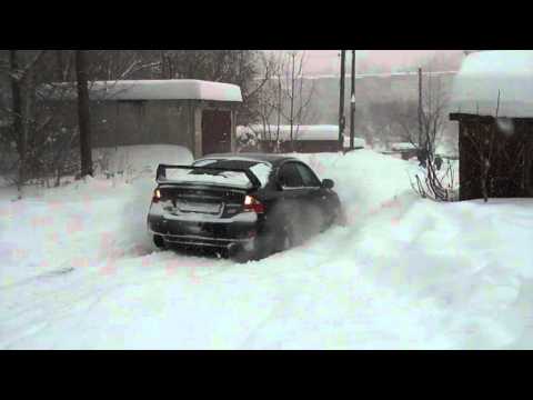 Subaru on the snow