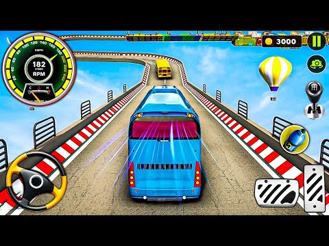 Mega Ramp Bus Stunts Simulator: Coach Bus Extreme Stunt Racing - Android Gameplay