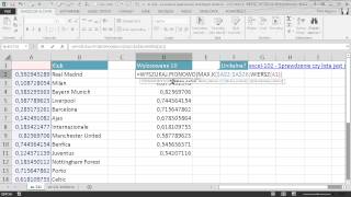 excel-211 - Losowanie (wybieranie) unikalnych wartości - LOS, MAX.K, WIERSZ, WYSZUKAJ.PIONOWO