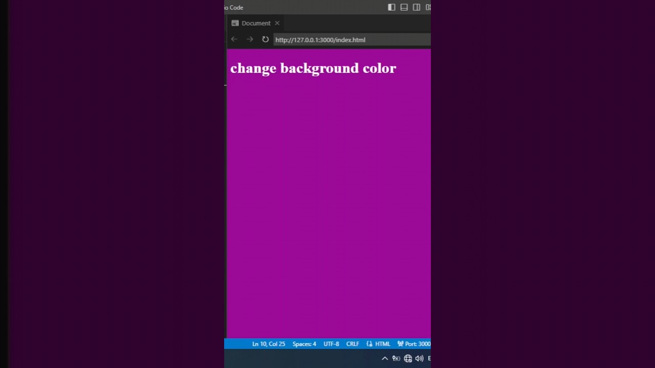 change background color using css #html5 #css