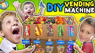 DIY Cardboard Dispenser Vending Machine! FUNnel Vlog Fam