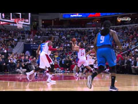 Brandan Wright Stretches Over Seraphin for the Oop Finish