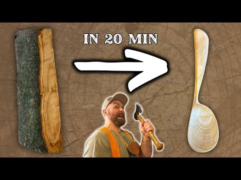Spooncarving-Challenge - Can He Carve A Whole Spoon in 20 Minutes?