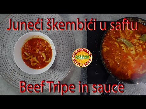 Juneći škembići u saftu / Beef Tripe in sauce / Телешко шкембе в сос / Tripice