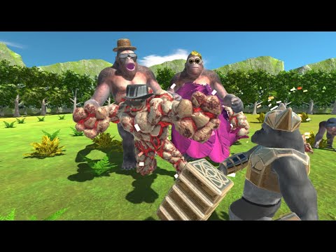 GHOR HAMMER FACES FAMILY GOLEM AND GORO CRAZY -  ANIMAL REVOLT BATTLE SIMULATOR