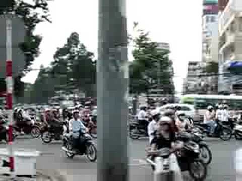 Crazy traffic at rush hours in Saigon