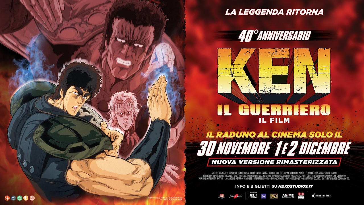 Ken il Guerriero – Il film torna al cinema dal 30 novembre al 2 dicembre per il 40º anniversario Ken il Guerriero – Il film torna al cinema dal 30 novembre al 2 dicembre per il 40º anniversario
