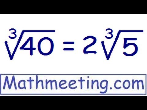 Part of a video titled Simplifying cube roots - Perfect cubes and harder examples - YouTube