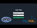 Login Page With Authentication Using PHP MYSQL