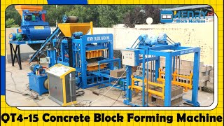 QT4-15 hydraulic hollow concrete block forming machine cement brick making machine