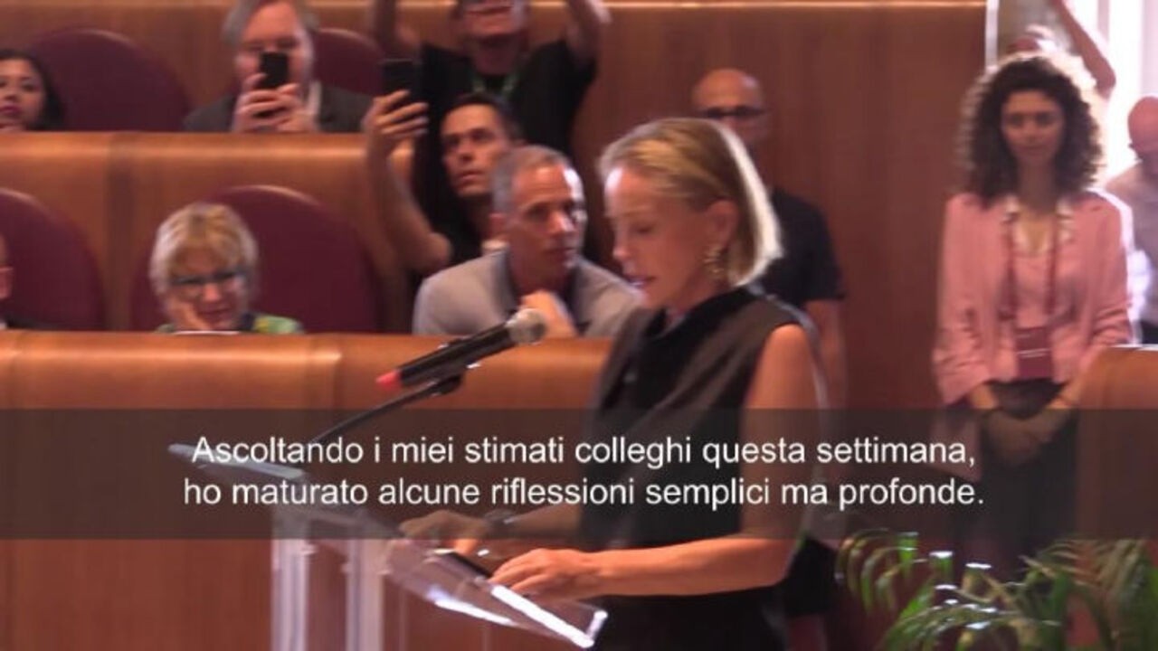 Sharon Stone ad Assemblea Nobel a Roma: Dignità umana non è algoritmo, perseguire bene comune