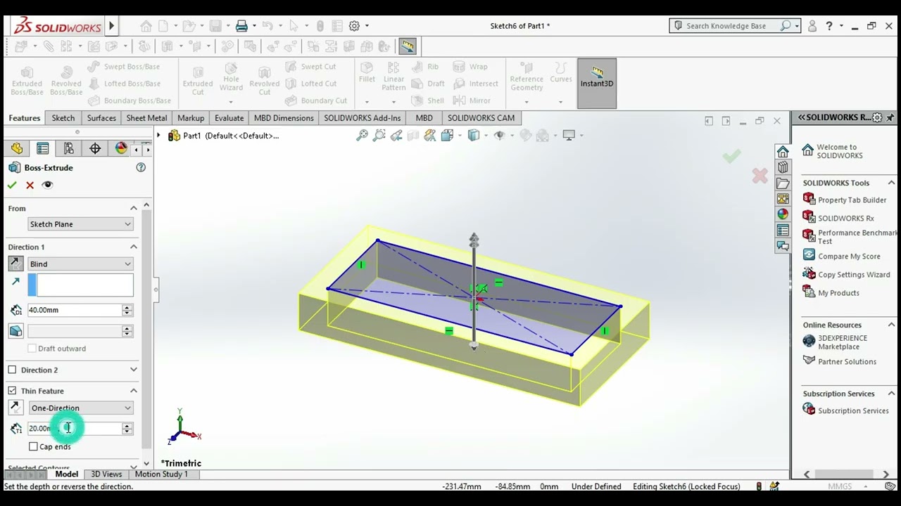 Creating Extrude and Revolve Features in Solidworks