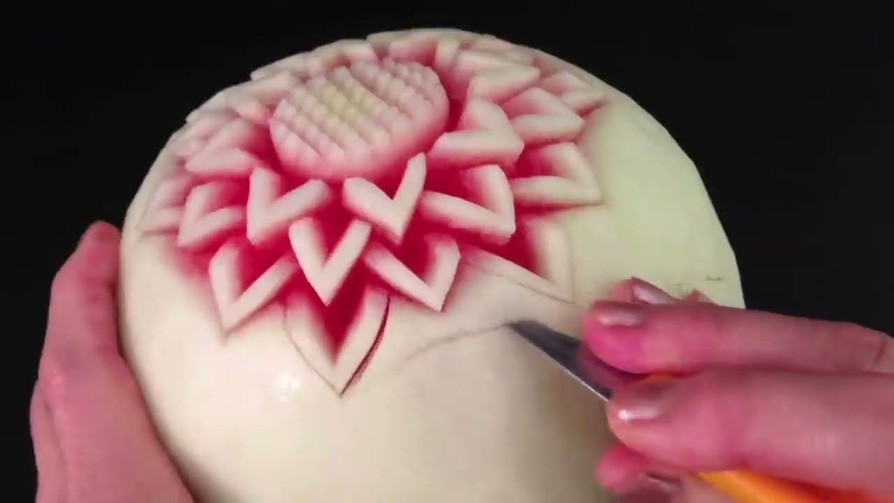 watermelon fruit carving flower