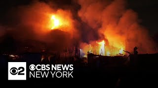 Massive fire consumes 2 homes in Belleville, New Jersey