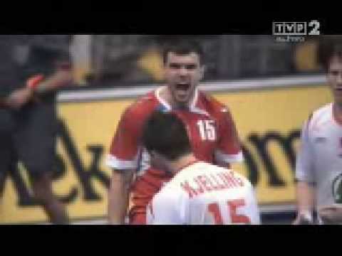 Rzut Artura Siódmiaka mecz Polska Norwegia.