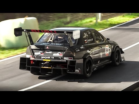 Mitsubishi Lancer Evo 5 Hillclimb Monster in action w/ Loud Sounding 700HP 4G63 Engine!