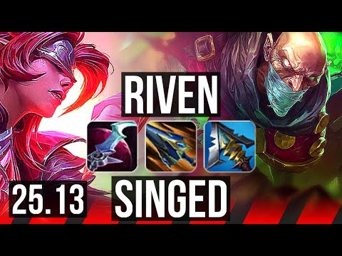 RIVEN vs SINGED (TOP) | 11/1/3, 8 solo kills, Legendary | EUW Master | 25.13