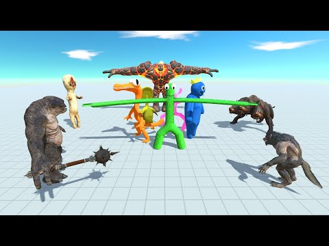Rainbow Friend vs Team Lava Boy - Animal Revolt Battle Simulator