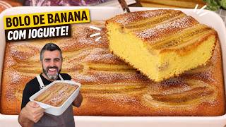 SUPER FOFINHO ESSE É O BOLO DE IOGURTE COM BANANA - FÁCIL - DELICIOSO - Receitas de Pai