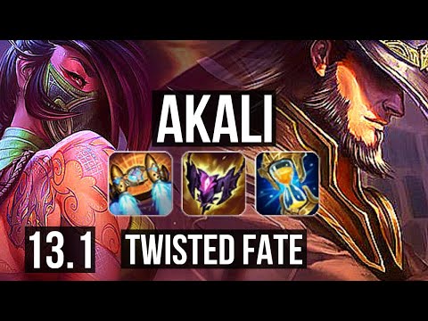 AKALI vs TWISTED FATE (MID) | 10/1/5, 2.0M mastery, Godlike, 300+ games | EUW Grandmaster | 13.1