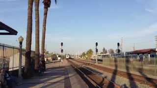 preview picture of video 'Amtrak's Southwest Chief Blows Through Fullerton On Track Two'