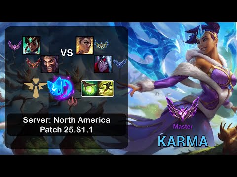 Karma Support + Draven vs Rell + Varus - NA Master - Patch 25.S1.1