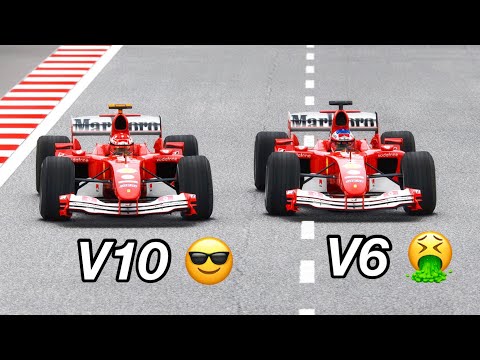 Ferrari F1 2004 V6 Engine vs Ferrari F1 2004 V10 Engine - Azerbaijan Grand Prix Baku