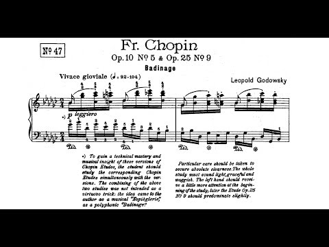 Chopin-Godowsky - Study No. 47 in G-flat major after Op. 10 No. 5 & Op. 25 No. 9