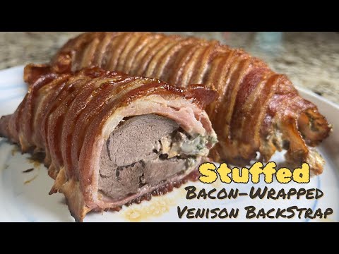 Stuffed Bacon-Wrapped Venison Backstrap Recipe! | Deer Meat Recipe!