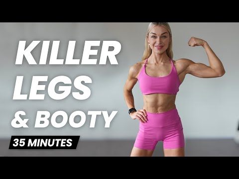 35 Minute Killer Leg & Booty Workout | At Home | Build Lean Legs & Round Butt