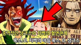 [원피스 분석]충격적인 샹크스와 지벡의 혈연관계 록스. D. 지벡의 아들 록스. D. 샹크스