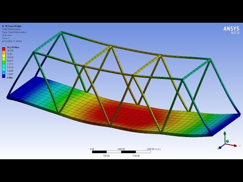ANSYS 17.0 Tutorial - 3D Bridge Truss with Surface Body Platform