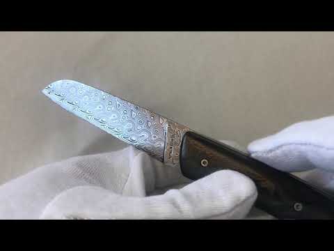 L08 damascus steel and damascus carbon handle