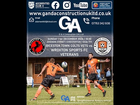 🗓️ 1st December 2024 🚩 Bicester Town Colts Vets 🆚 Wroxton Sports VETS🏆 BD&LJ Vets Premier Division